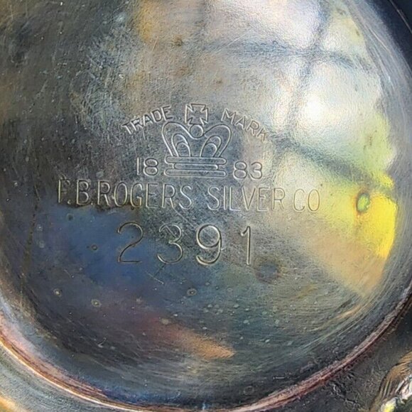 Vintage FB Rogers Silver Co Footed Sugar Bowl With Lid And Creamer Set Rare Find - Picture 11 of 14